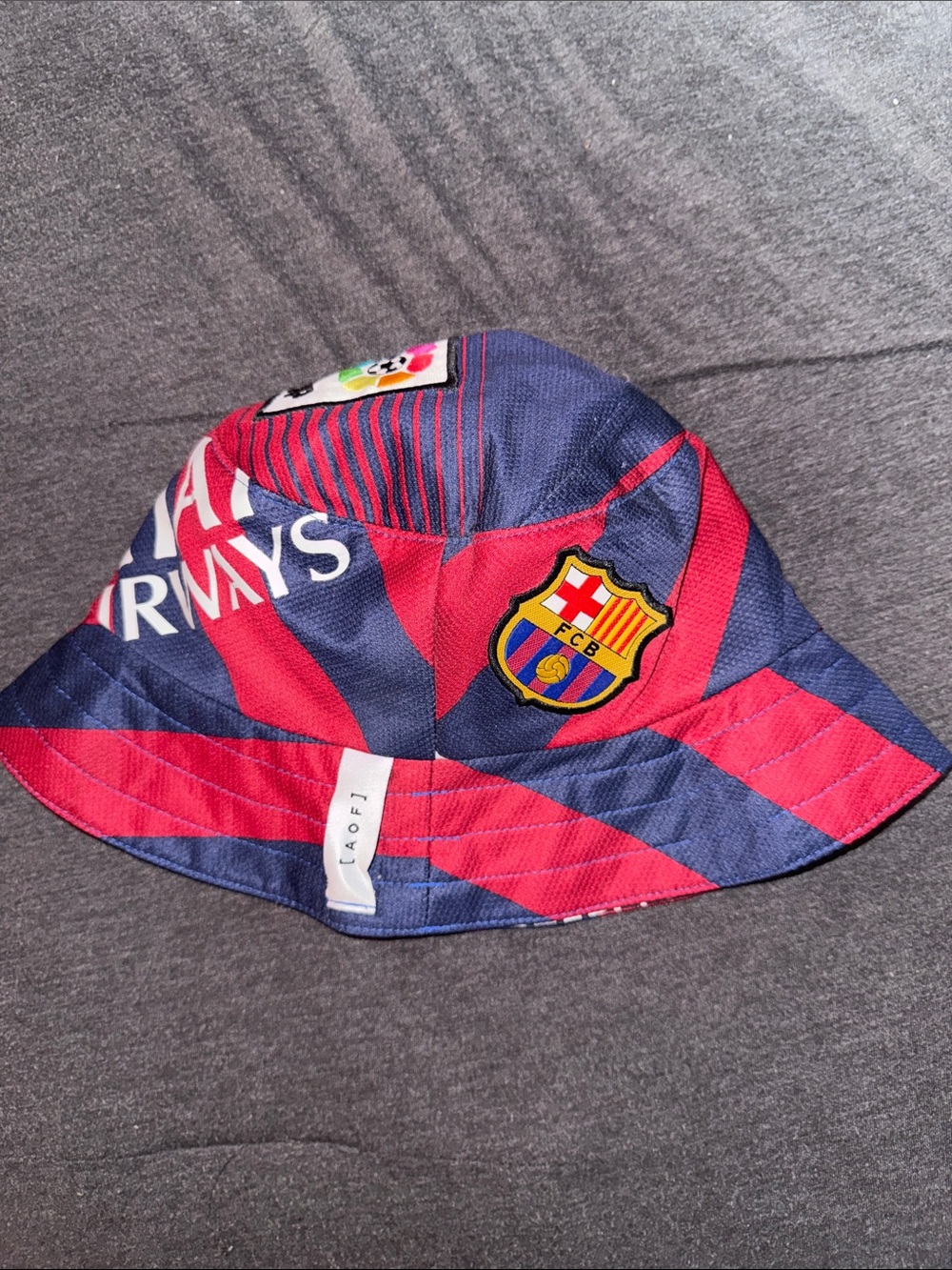 Nike Navy and Red Striped Bucket Hat
